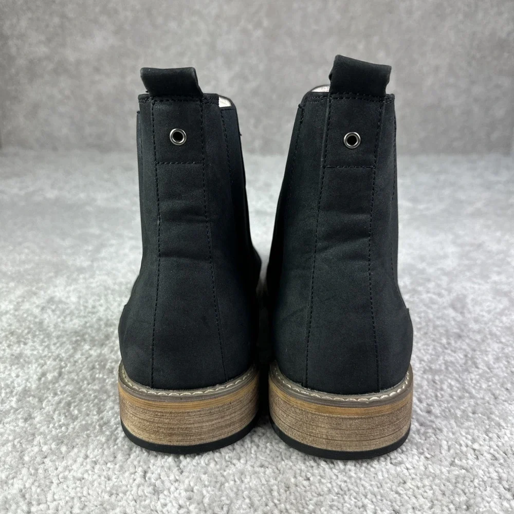 J75 by JUMP Black Leather Round Toe Pull On Chelsea Boots Men's Size 12‎